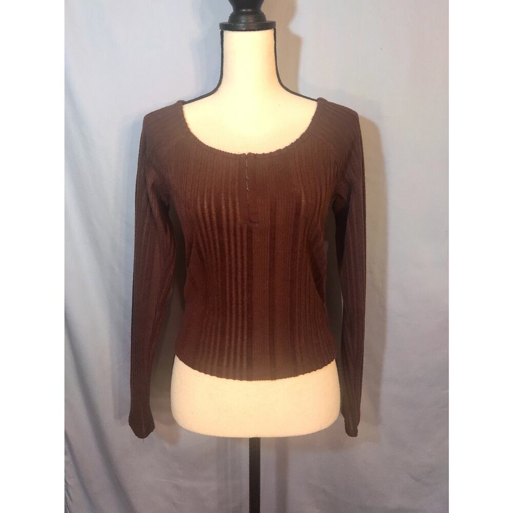 Aeropostale Y2K Brown Long Sleeve Knit Top - Picture 3 of 6